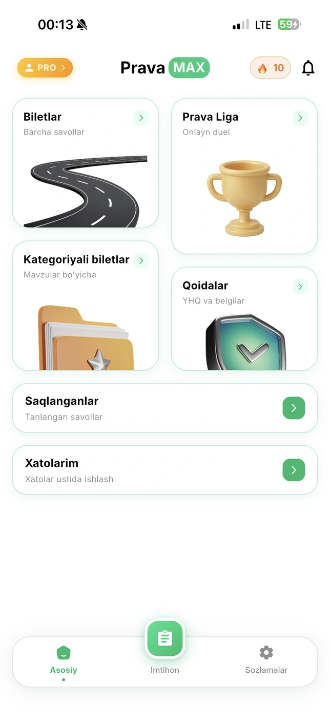 Asosiy sahifa va biletlar