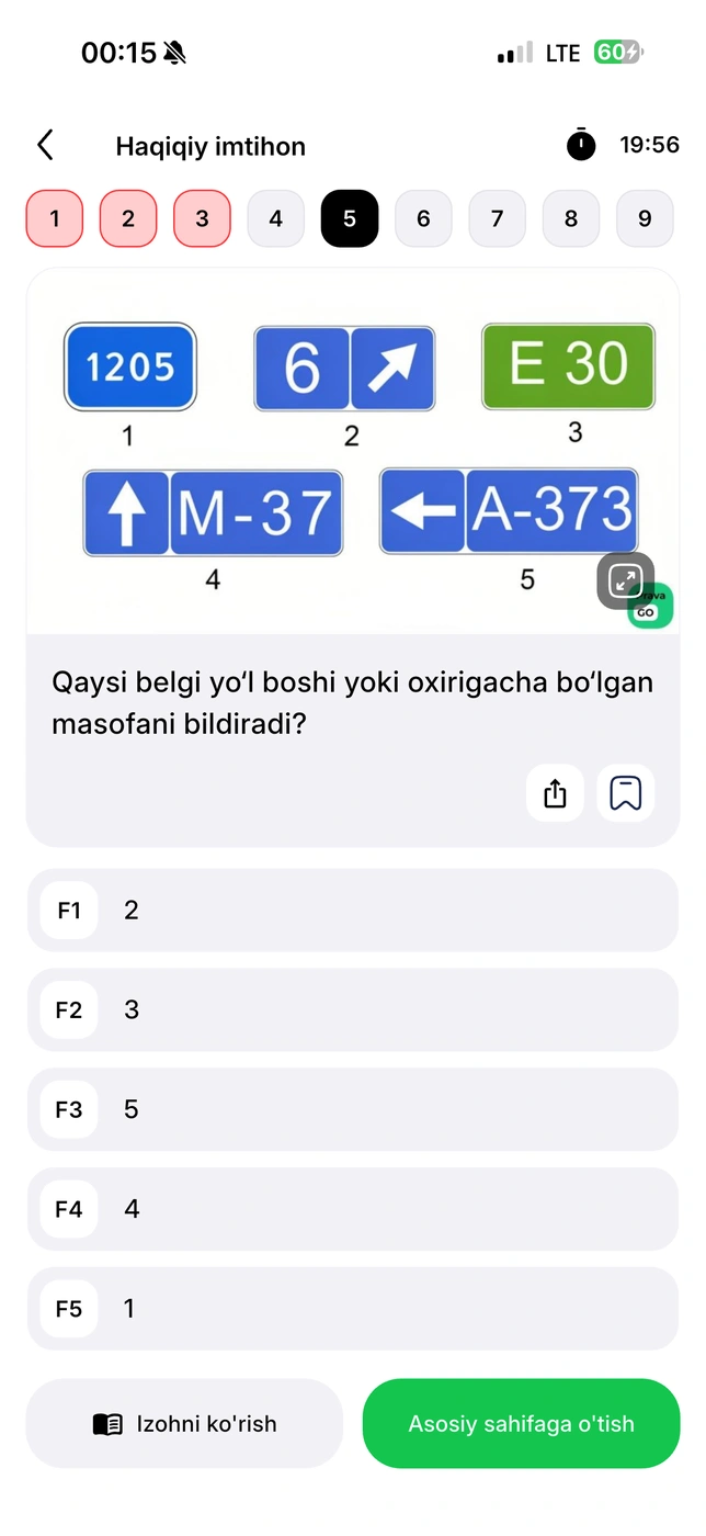 Savollar va yo'l belgilari